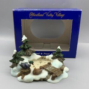 Heartland Valley Christmas Village Pond with Ducks Figurine in Box
